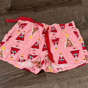 Festive Pink and Red Pajama Shorts